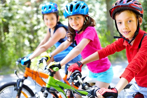 Children on bicycles