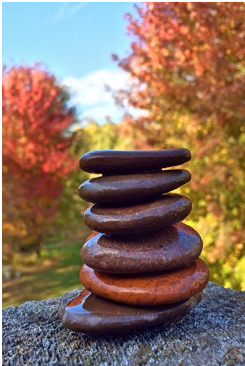 Flat rocks stacked on top of each other