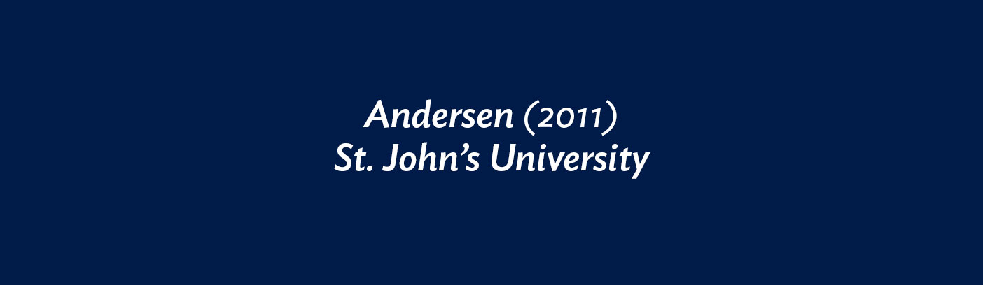 Andersen (2011) St. John's University