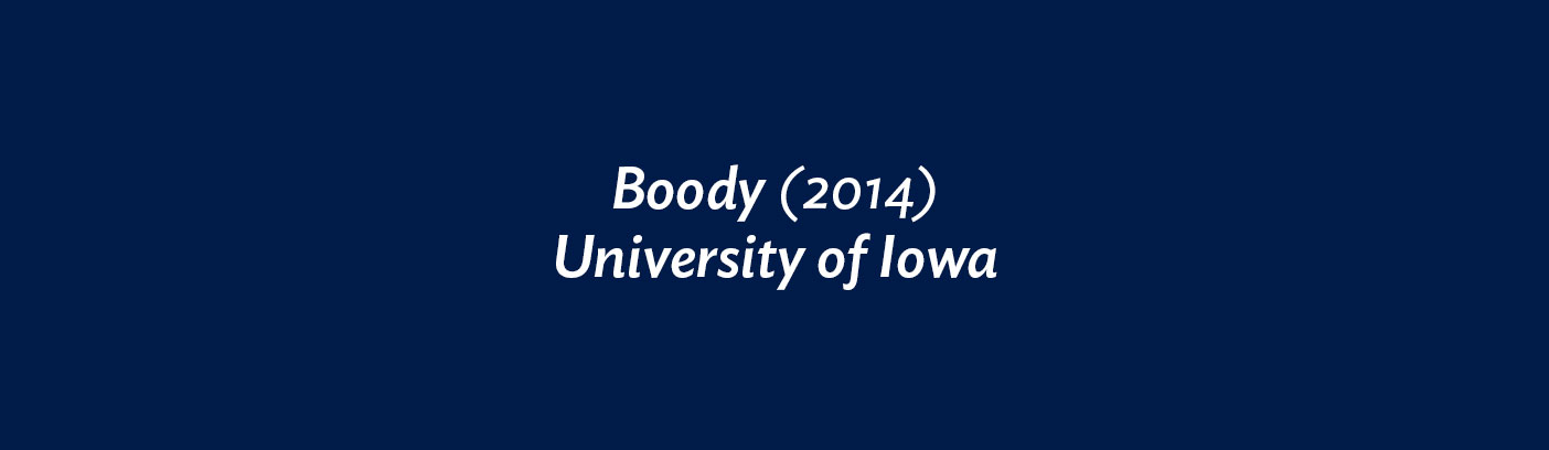 Boody (2014) University of Iowa