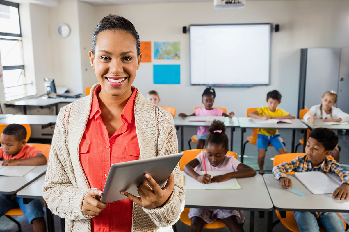 Teacher Using Technology